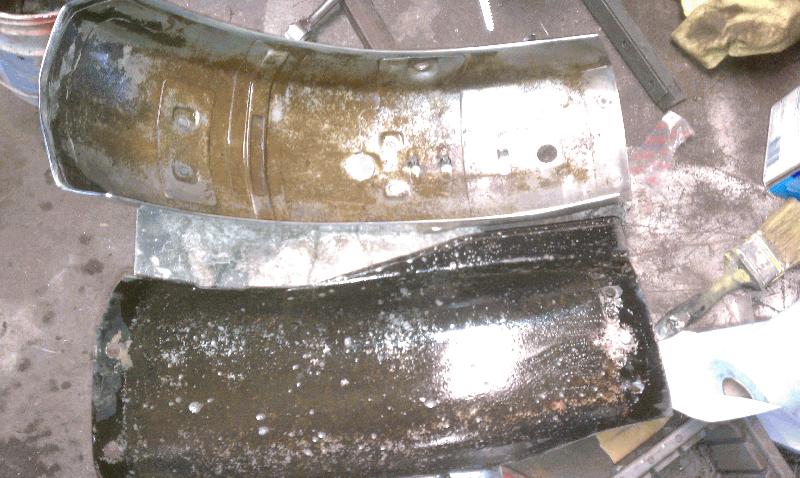 Acid wash to halt the rusting.