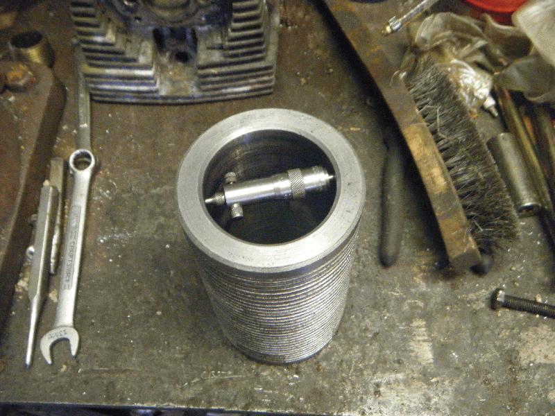 Measuring inside diameter for piston and ring sizing.