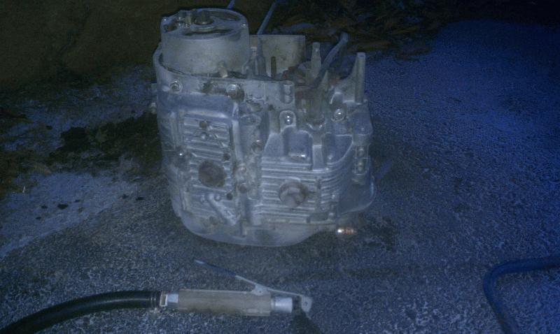 soda blasted bottom of engine.