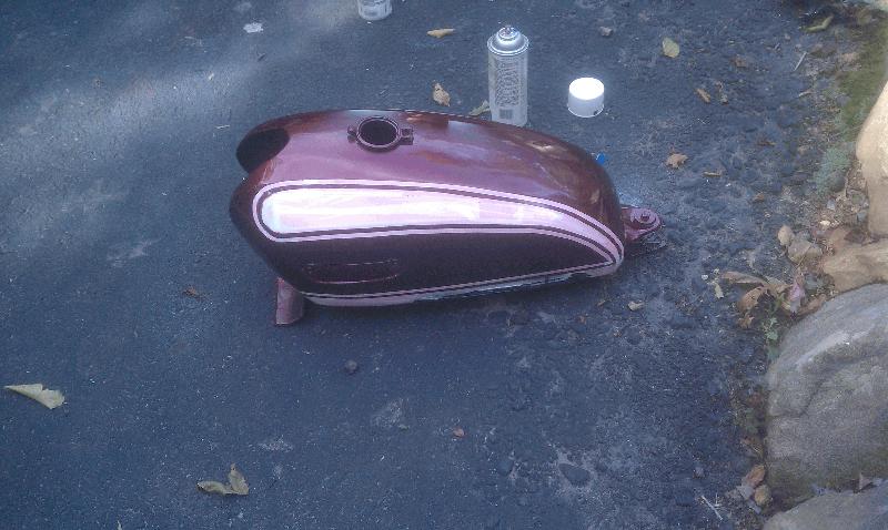 Tank after final clearcoat color... Tape bled through, had to discard all work....
