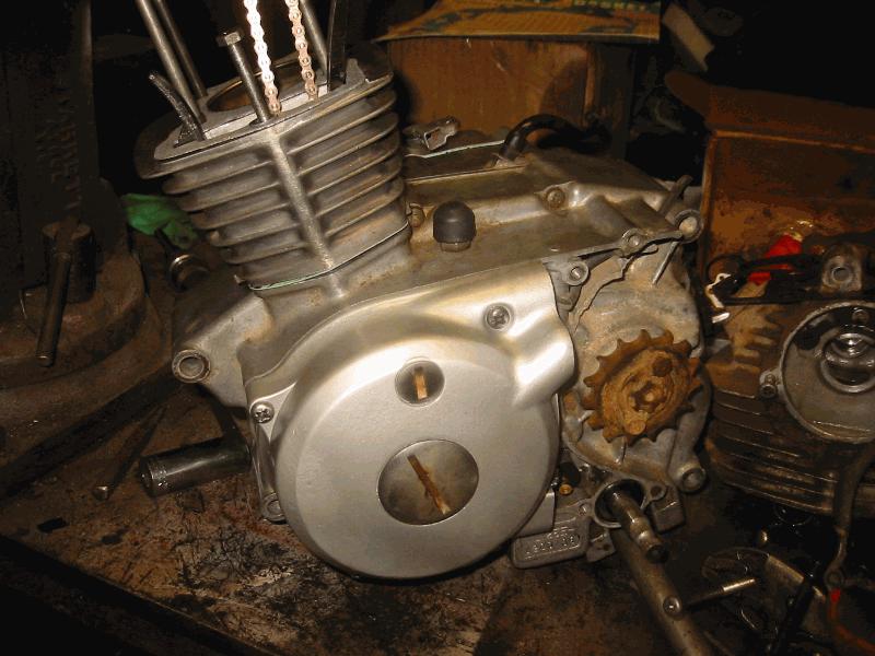 Cylinder on, cam chain in.
