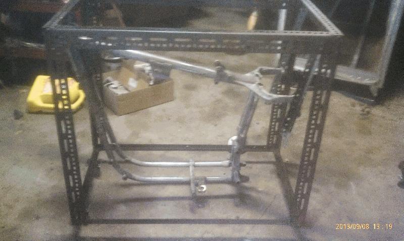 Frame mounted in Powder coat oven rack.