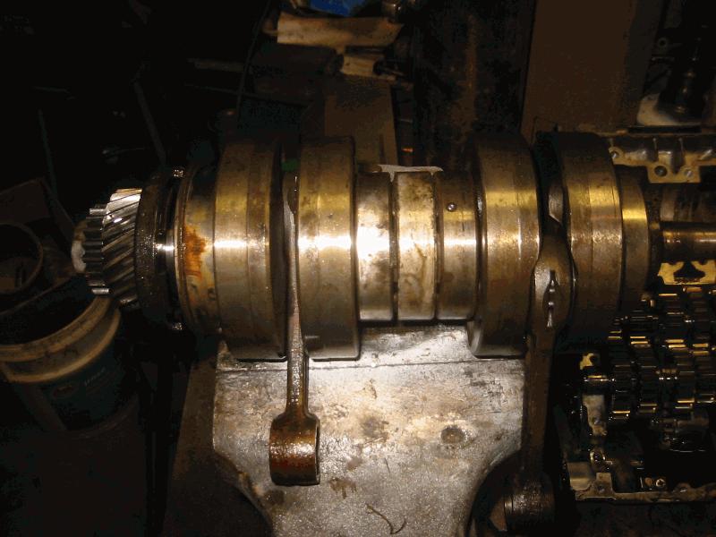 Crankshaft bearings were toast, should probably replace connecting rod bearings while I'm at it.