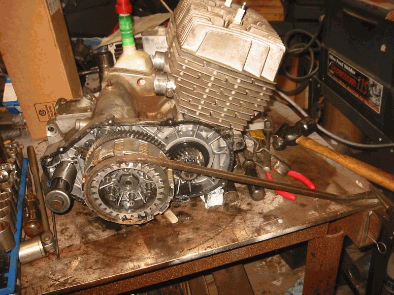Oh yeah, had to make a tool to hold the clutch while I loosened the shaft.