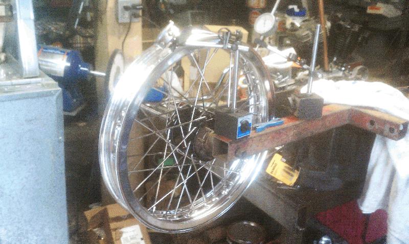 Rim on truing stand