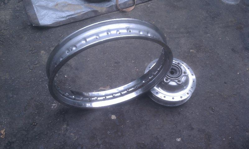 Rim and Hub Ready for Spokes