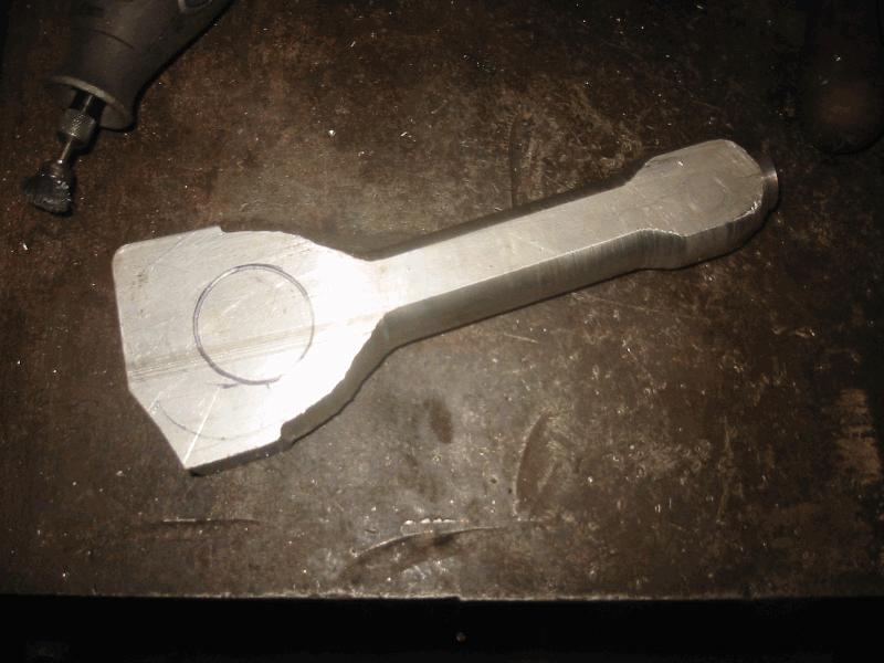 Trying to cut a connecting rod out of solid aluminum.