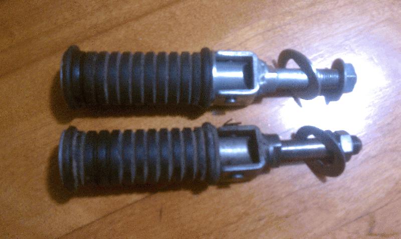 Fort pegs, on cleaned and cad plated and one not.